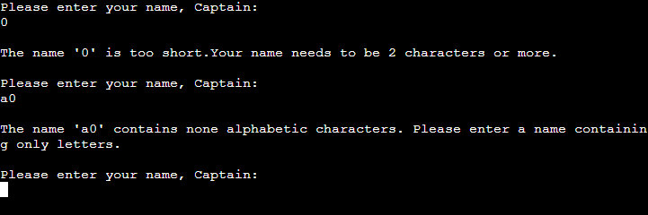 Player input validation